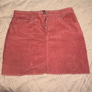 Pink Corduroy Mini Skirt